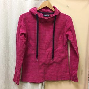 Spunk Womens Fuschia Pull Over Hoodie Size Large